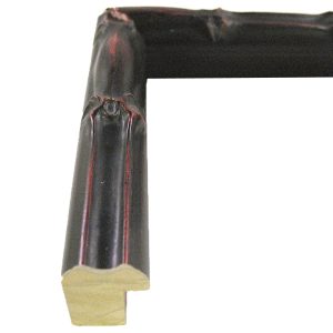 OM-78877: 1" Wide Glossy Black, Bamboo Textured Wood Frame (3/4" Rabbet)
