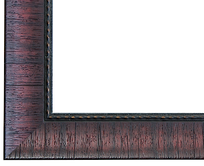 W-8254: 2 1/4" Wide Mahogany Faux Grain, Slanted Polystyrene Frame with Beaded Lip (3/8" Rabbet)