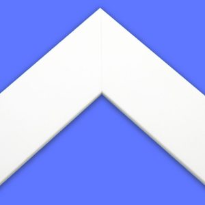 White Flat Face 1-5/8" Wide Picture Frame Corner Sample or Chip - 2948-M
