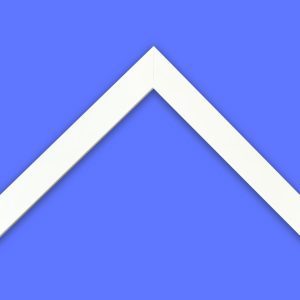White Flat Top 3/4" Wide Picture Frame Moulding in Lengths - 2949-M
