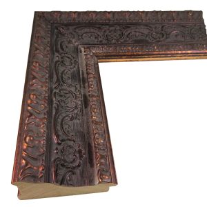 UA-420-2003: 3" Wide Ornate Copper & Black, Sloped Wood Frame (3/8" Rabbet)