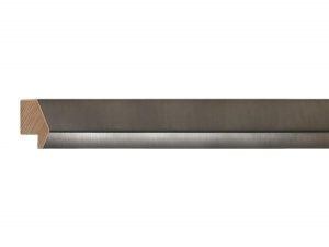 G-8320: 1 1/2" Wide Charcoal Silver, Beveled Wood Frame with Black Line (5/8" Rabbet)