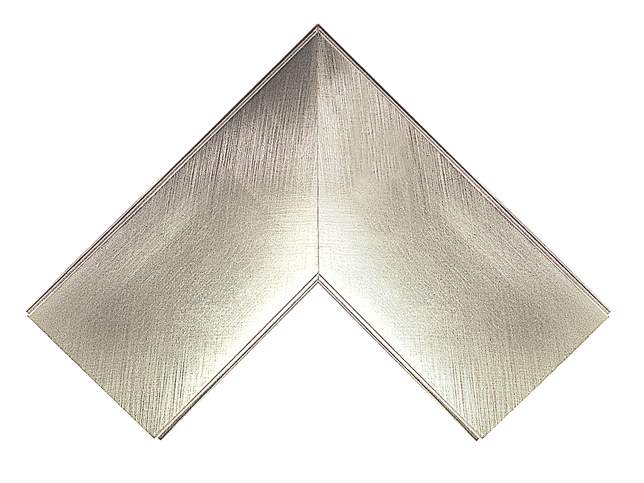 G-1987: 2 11/16" Wide Shiny Silver Flat Face Wood Moulding (7/16" Rabbet)