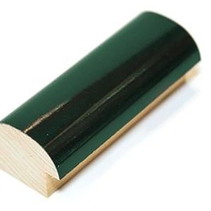 G-242: 1 1/4" Wide Hunter Green Glossy Laminate Wood Frame (1/2" Rabbet)