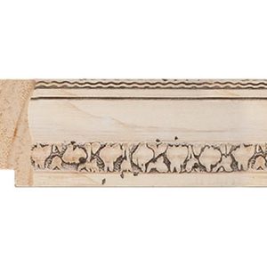 G-3817: 1 5/8" Wide White Wash Stained Wood Frame with Embossed Design (1/2" Rabbet)