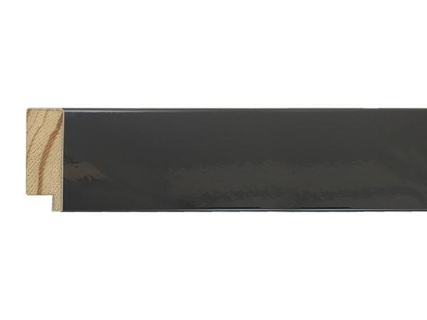 G-7914: 2" Wide Glossy Charcoal Grey, Flat Face Wood Frame (1/2" Rabbet)