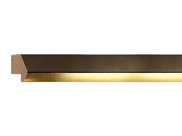 G-8321: 1 1/2" Wide Bright Gold, Beveled Wood Frame with Black Line (5/8" Rabbet)