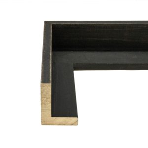 B970-M Weathered Black Rustic Floater Frame Moulding at Wholesale Price (1-1/2" Rabbet Depth) - 99 Feet Cut into 5 ft and 4 ft Sections