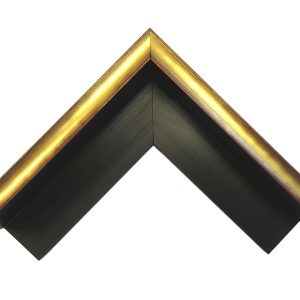 UA-H5200: 1/2" Wide Brushed Gold, Shallow Scooped Wood Floater Frame with Dark Brown Painted Sides & Base (1 9/16" Rabbet)