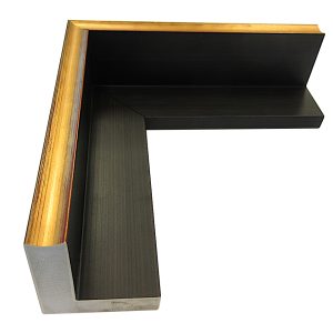 Gold and Black Floater Frame Moulding with 1-9/16" Rabbet Depth in 99 Ft Wholesale Bundle - H5200-M