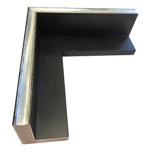 Silver and Black 1-9/16" Rabbet Depth Floater Frame Moulding in 99 Ft Wholesale Bundle - H5201-M