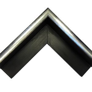 UA-H5201: 1/2" Wide Brushed Silver, Shallow Scooped Wood Floater Frame with Dark Brown Painted Sides & Base (1 9/16" Rabbet)