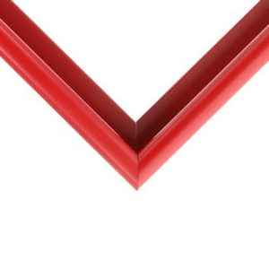 N-15-55: 3/8" Wide Right Red, Painted Metal Frame with Rounded Face (5/8" Rabbet Channel)