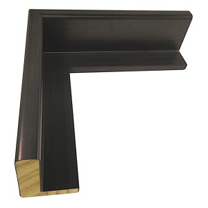 UA-N1814: 9/16" Wide Charcoal Grey Painted Wood Floater Frame with Rounded Face (1 5/8" Rabbet)