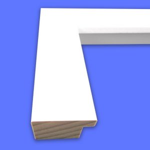 White Flat Face 1-1/2" Wide Picture Frame Moulding in Lengths - N2611-M