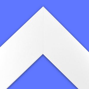 White Flat Face 1-1/2" Wide Picture Frame Corner Sample or Chip - N2611-M