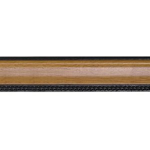 G-NDN-102: 1 3/8" Wide Pecan & Black Wood, Curved Frame with Beaded Lip (7/16" Rabbet)