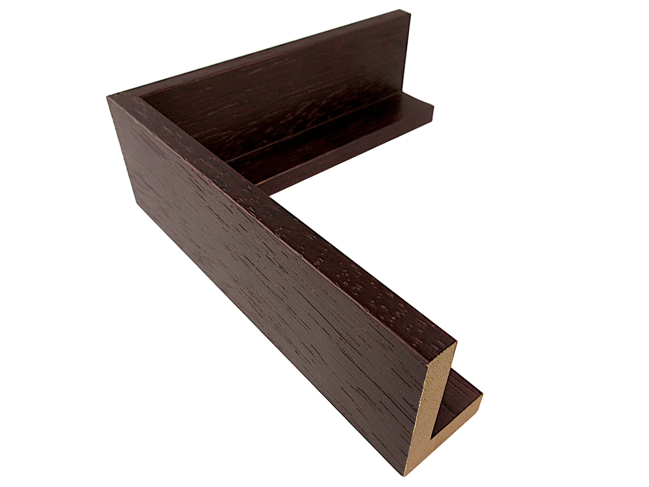 P1706-M Reddish Brown Floater Frame Moulding at Wholesale Price (1-9/16" Rabbet Depth) - 99 Feet Cut into 5 ft and 4 ft Sections