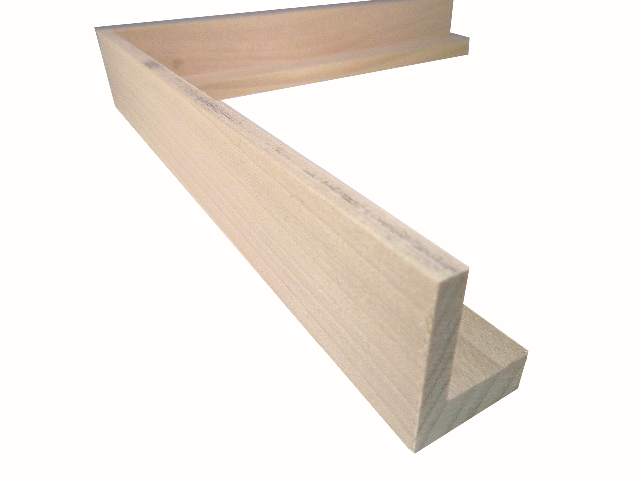 Unfinished Poplar Floater Moulding in 99 Ft Wholesale Bundle (1" Rabbet Depth) -Floater C