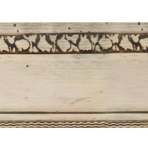 G-3823: 2 5/8" Wide White Wash Stained  Wood Frame with Embossed Design (1/2" Rabbet)