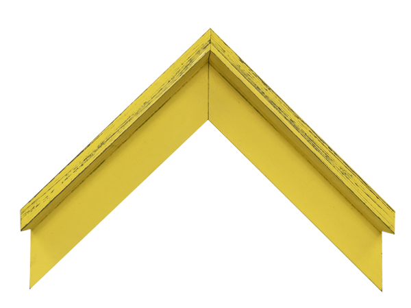 UA-B976: 3/8" Wide Rustic Yellow Chalk Finish Painted Wood Floater Frame (1 1/2" Rabbet)