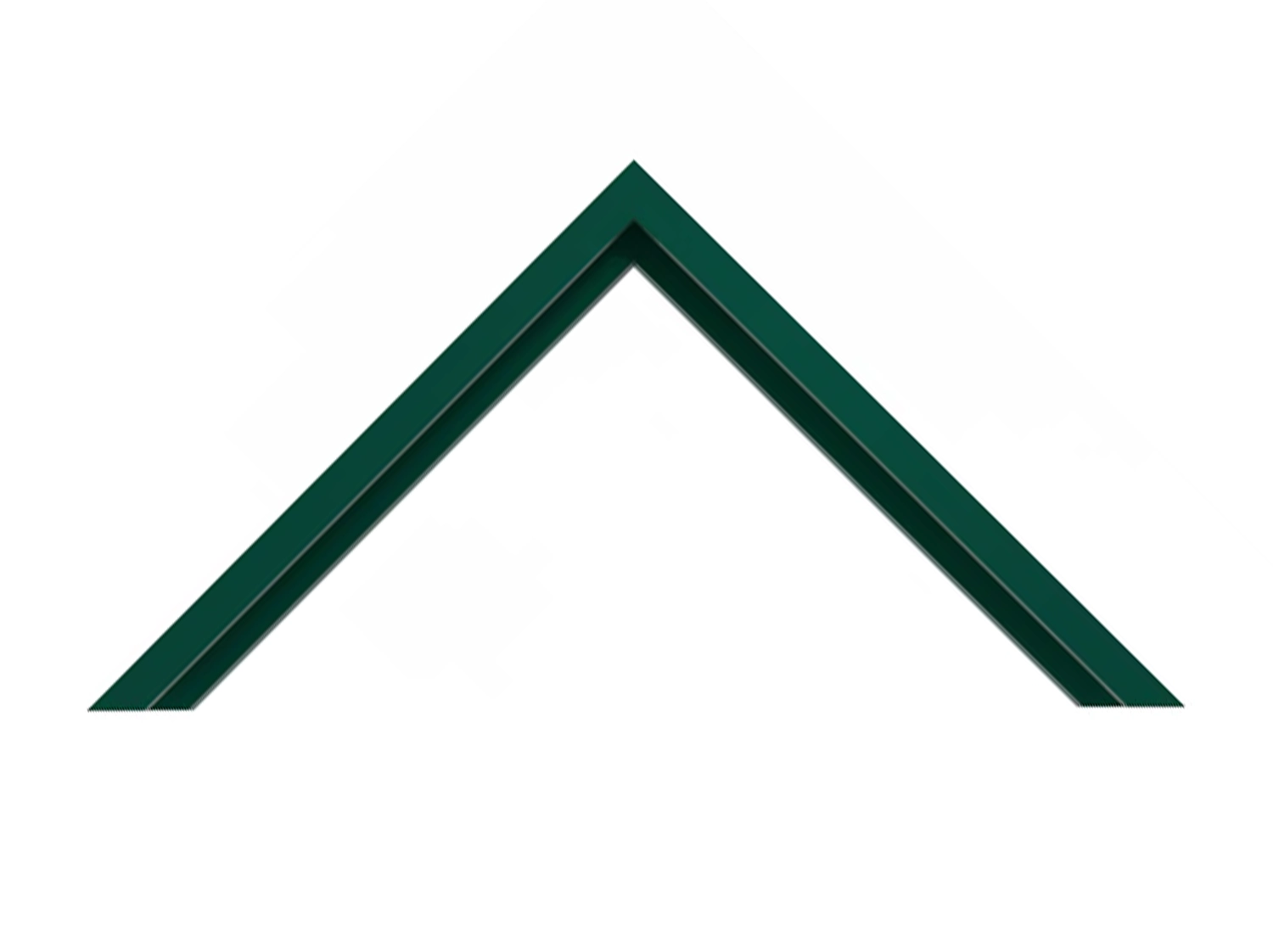 7/16" W Flat Top Forest Green Metal Corner Sample - 117-205