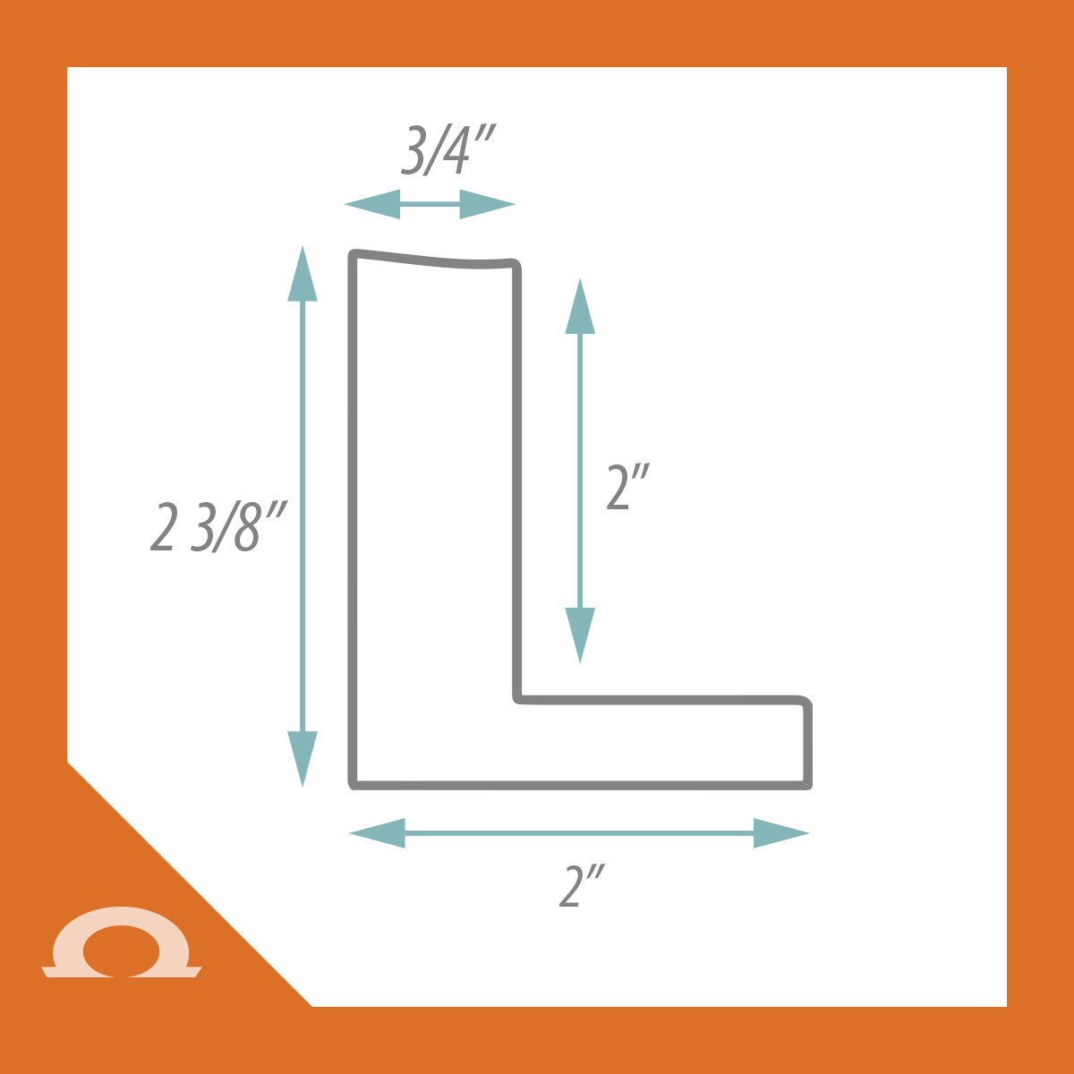 OM-83721: 3/4″ Wide Glossy Orange and White Wood Floater Frame (2″ Rabbet)