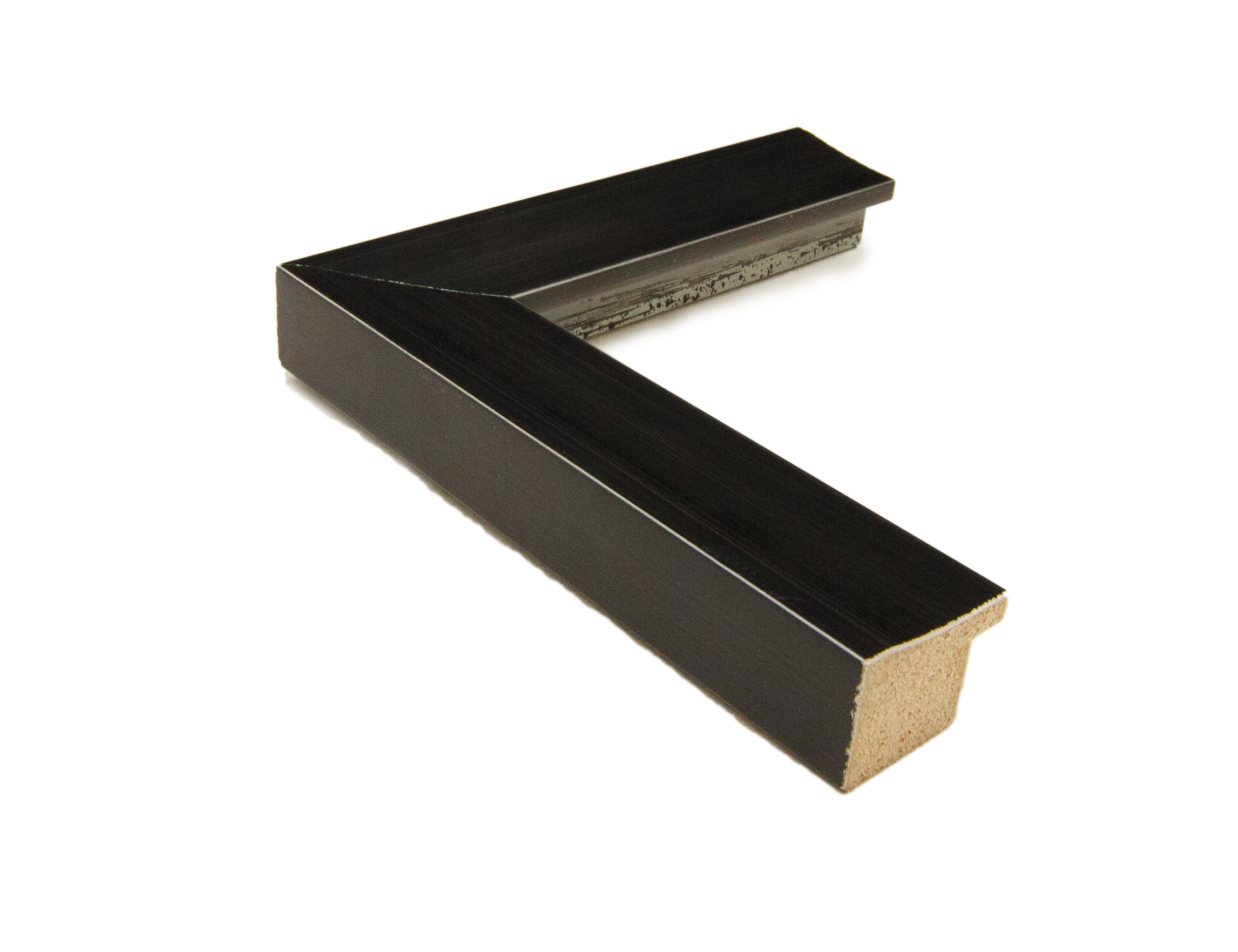 OM-83731: 1 1/4" Wide Glossy Charcoal Grey, Scooped Wood Frame(9/16" Rabbet)