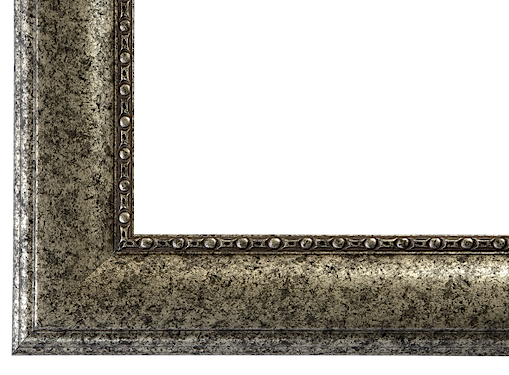 W-923: 3" Wide Mottled Silver, Rounded Polystyrene Frame with Beaded Lip (1/2" Rabbet)