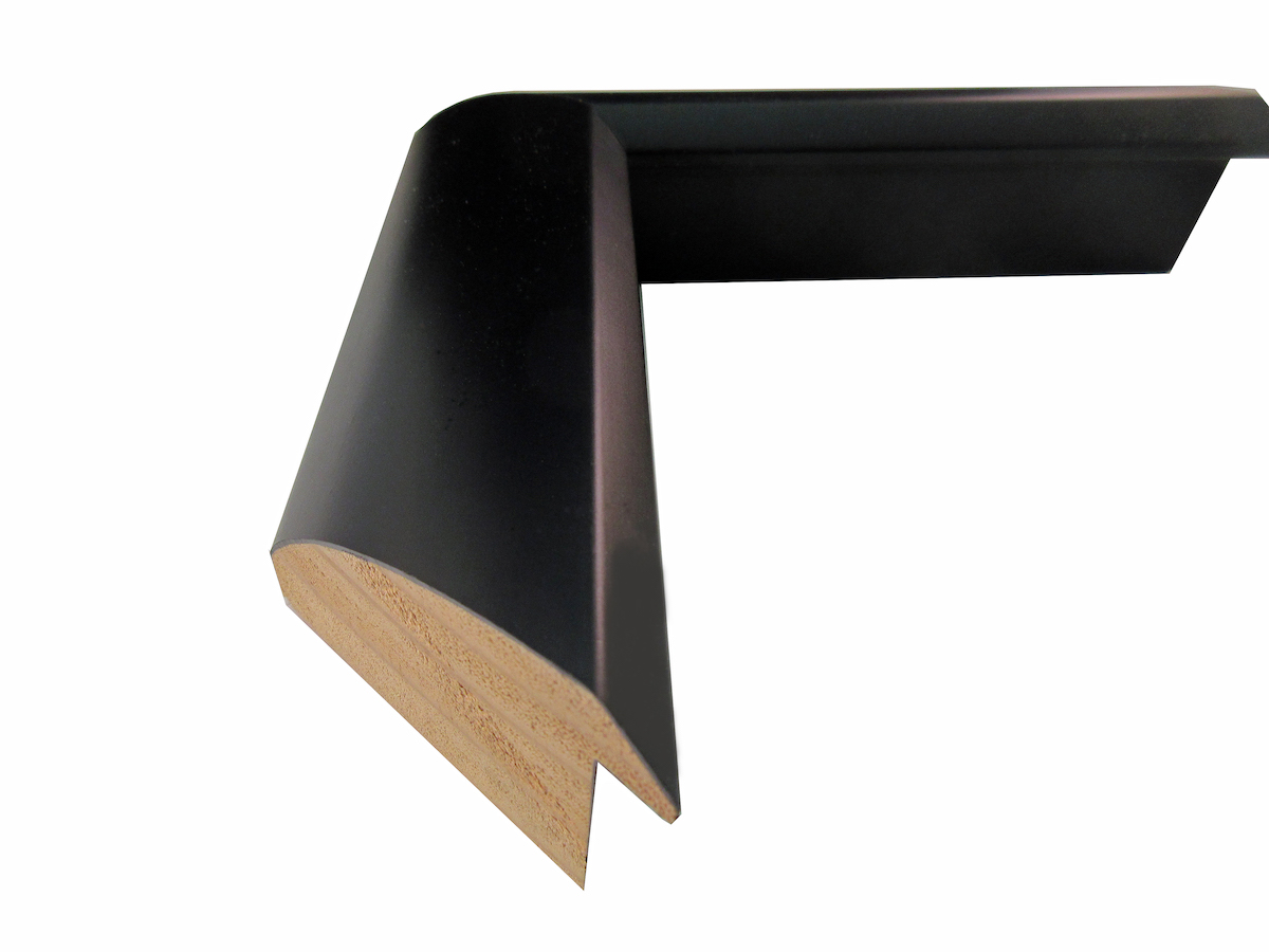 UA-H3410: 2 1/4" Wide Satin Black, Sloped Wood Shadowbox Frame (1 3/8" Rabbet)
