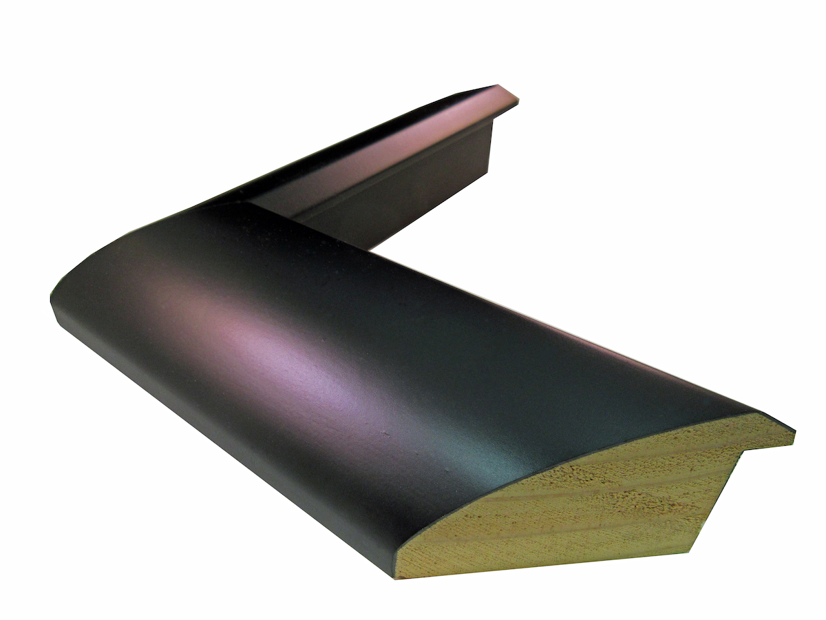 UA-H3410: 2 1/4" Wide Satin Black, Sloped Wood Shadowbox Frame (1 3/8" Rabbet)