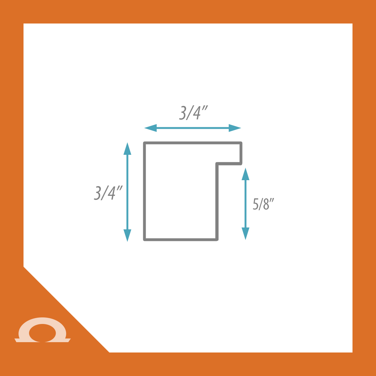OM-84409: 3/4" Gray Grain, Flat Face Wood Frame (5/8" Rabbet)