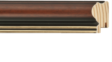 W-9361: 1 1/2" Wide Wood Tone with Gold Lip Wood Frame (3/8" Rabbet)