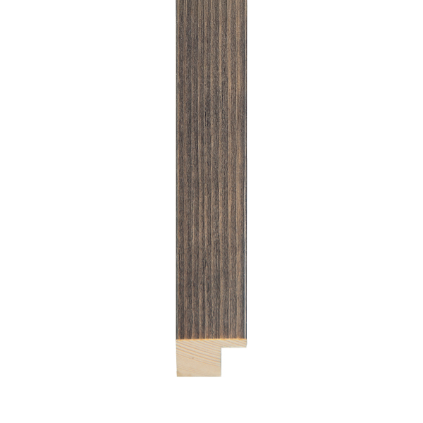 OM-84409: 3/4" Gray Grain, Flat Face Wood Frame (5/8" Rabbet)