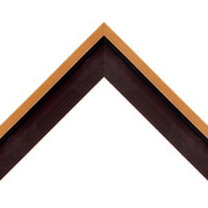 OM-80637: 7/16" Wide Gold Face & Satin Black Wood Floater Frame (2 3/16" Rabbet)