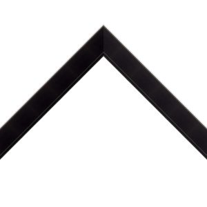 OM-80770: 1" Wide Matte Black Wood Shadowbox Square Face w/ Ridge Lip (2 1/2" Rabbet)