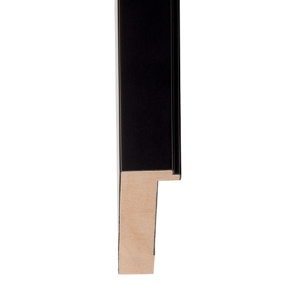 OM-80770: 1" Wide Matte Black Wood Shadowbox Square Face w/ Ridge Lip (2 1/2" Rabbet)