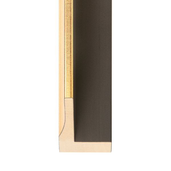 OM-84208: 3/16" Wide Gold Leaf Floater With Black Wood Floater Frame (1 1/2" Rabbet)