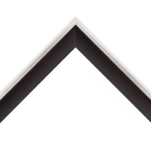 OM-84209: 3/16" Wide Silver Leaf Floater With Black Wood Floater Frame (1 1/2" Rabbet)